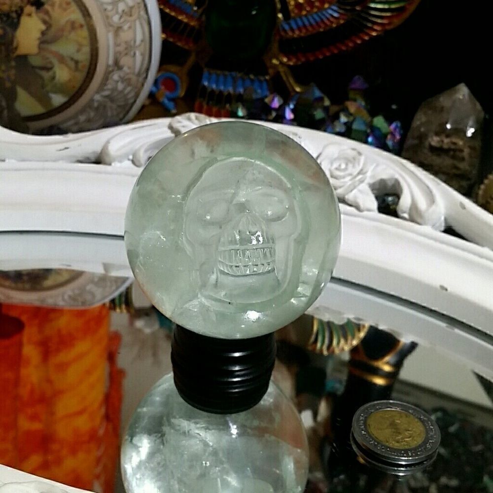 FIRM! 343g Fluorite Skull Sphere with Stand